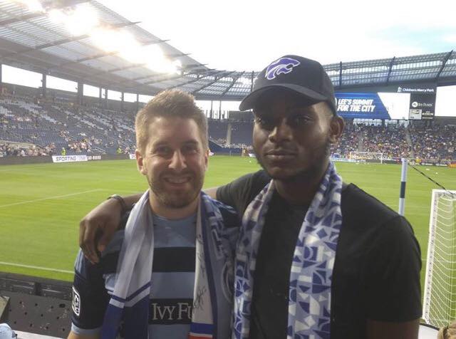 Jarred Mosher with friend at Sporting KC game