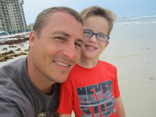 Jason Barrett with his son