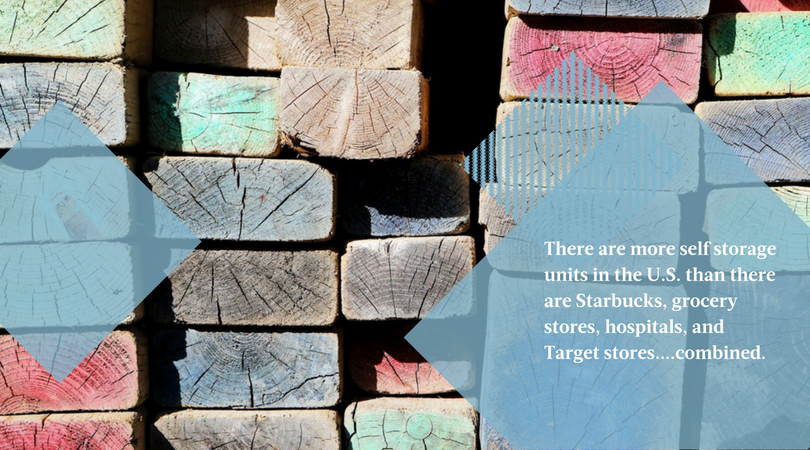 There are more self storage units in the U.S. than there are Starbucks, grocery stores, hospitals, and Target stores....combined.