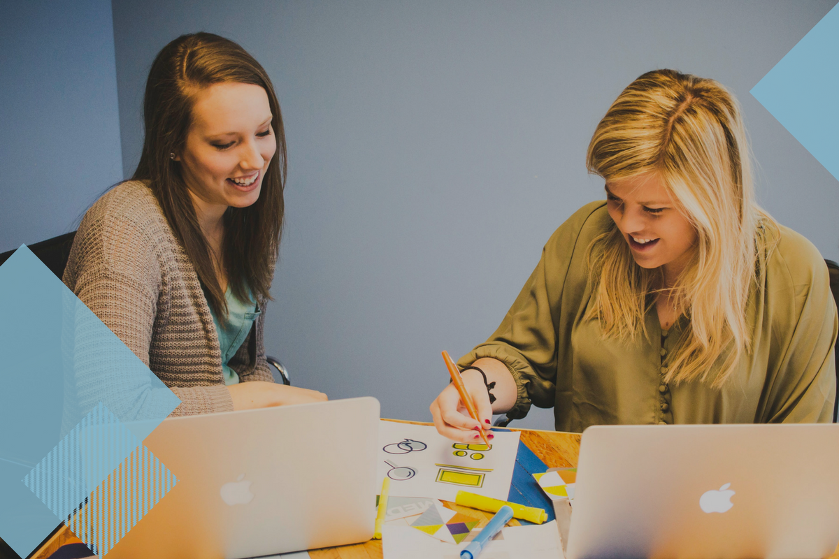 Taylor R and Brooke T look at brand designs