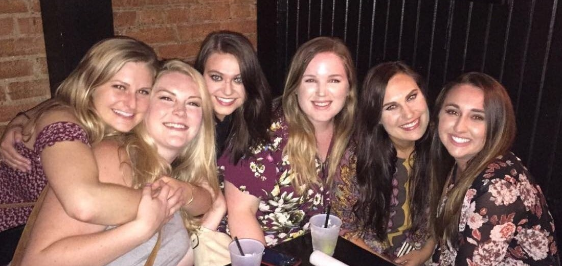 Kami with friends at a bar