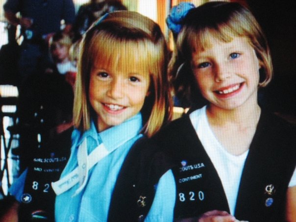 young Taylor Russo and friend in girl scouts