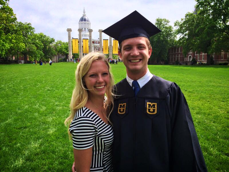 Matt and his girlfriend at graduation