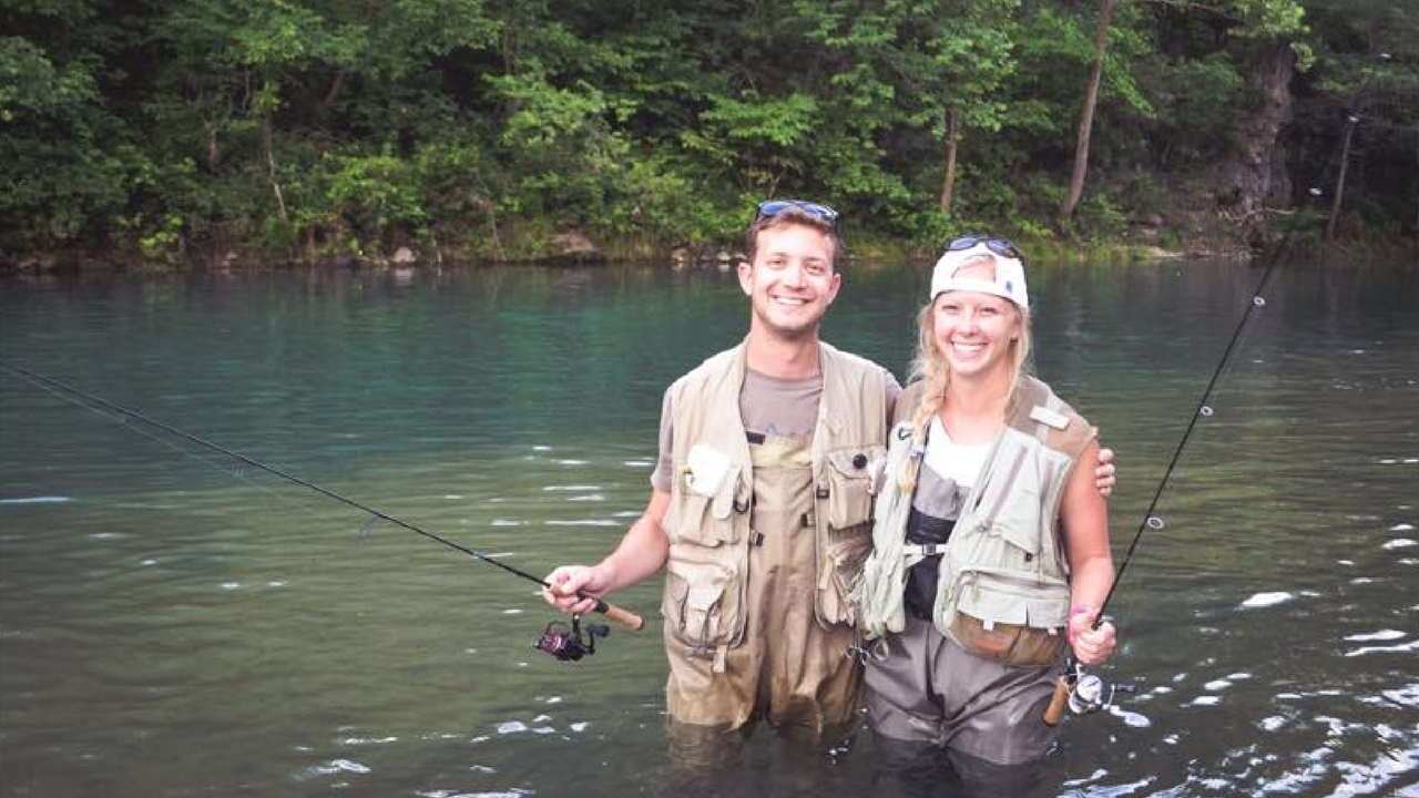 Matt and his girlfriend fishing