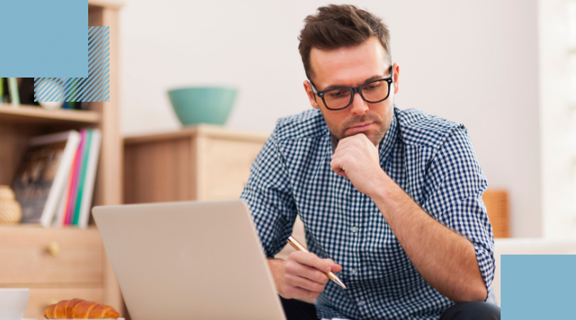 Busy man working at home