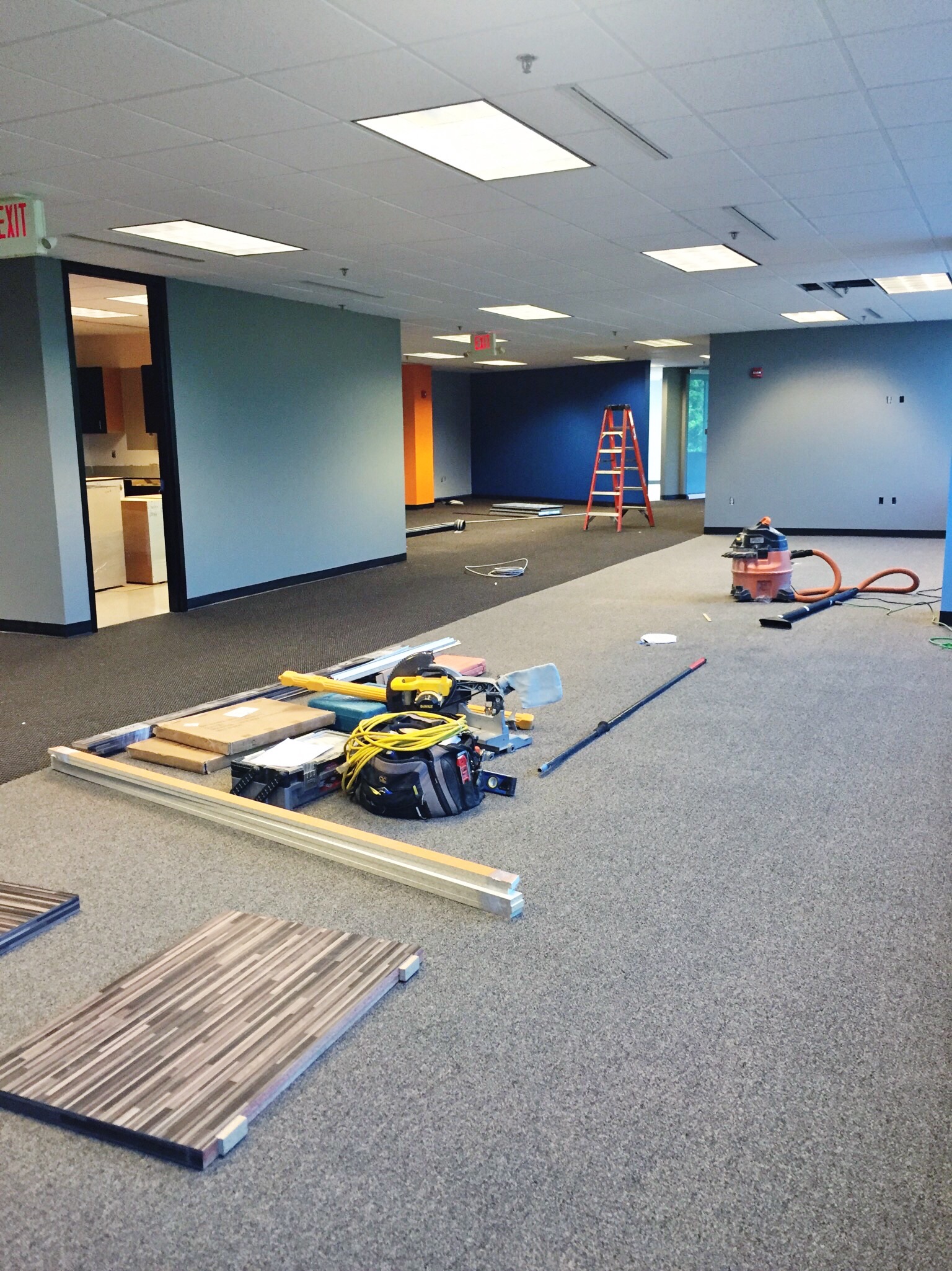 construction in the new Go Local office