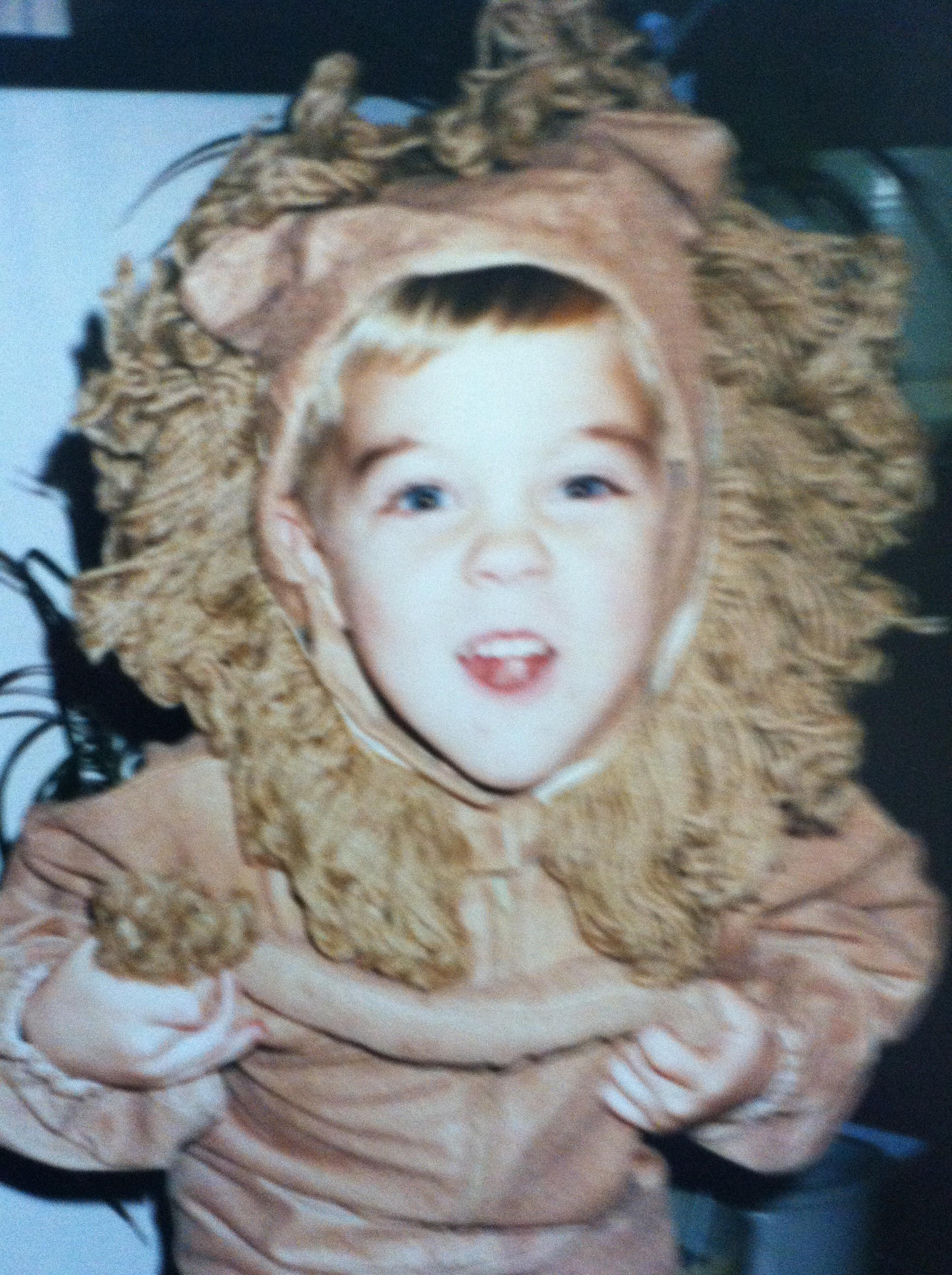 Young Chris Garten in lion costume