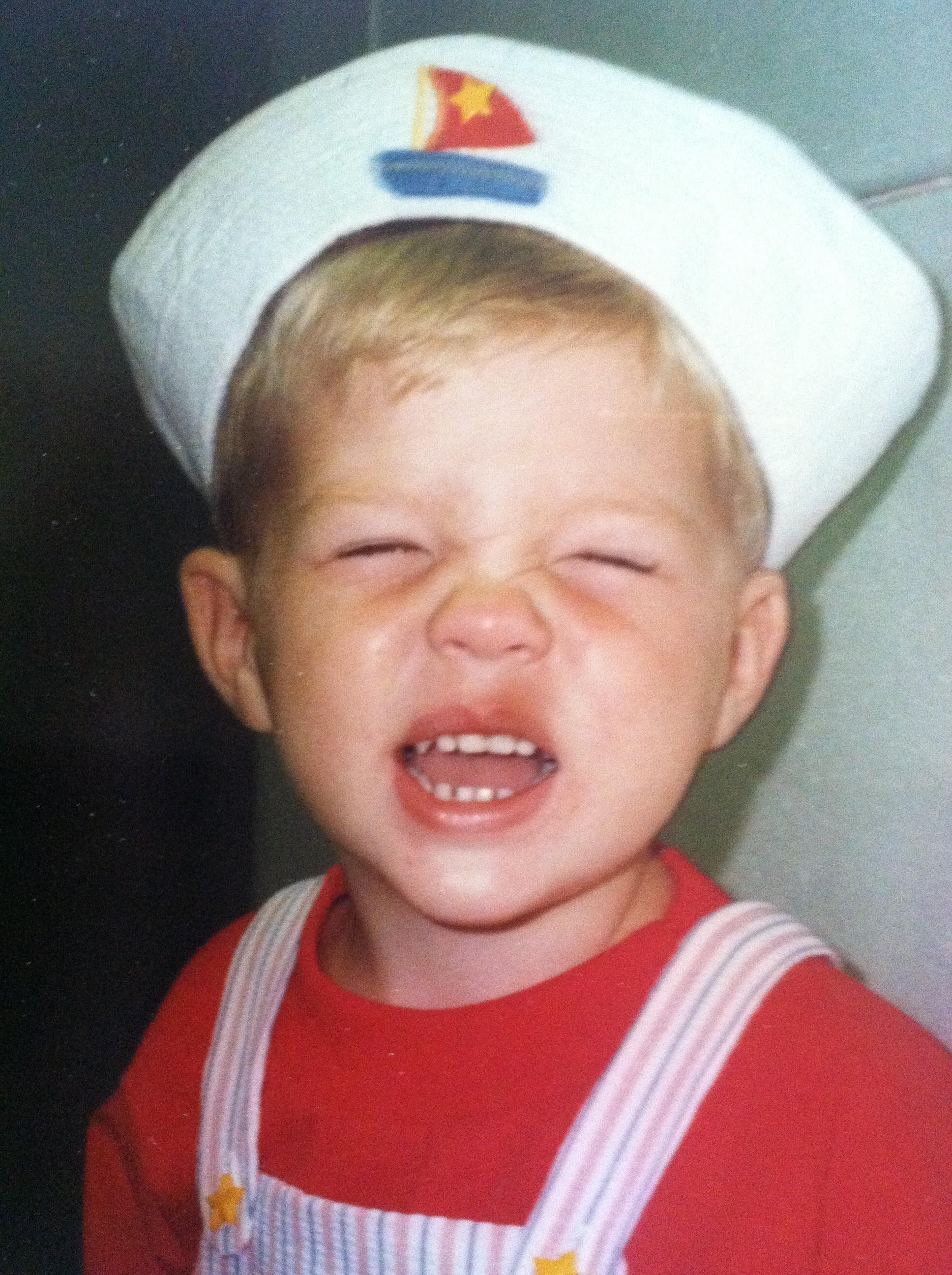 young Chris Garten with sailor hat